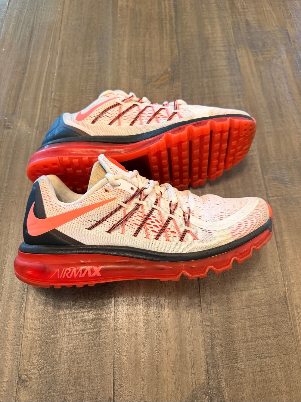 Nike Air Max White Black Bright Crimson Running Shoes Men's Size 9.5